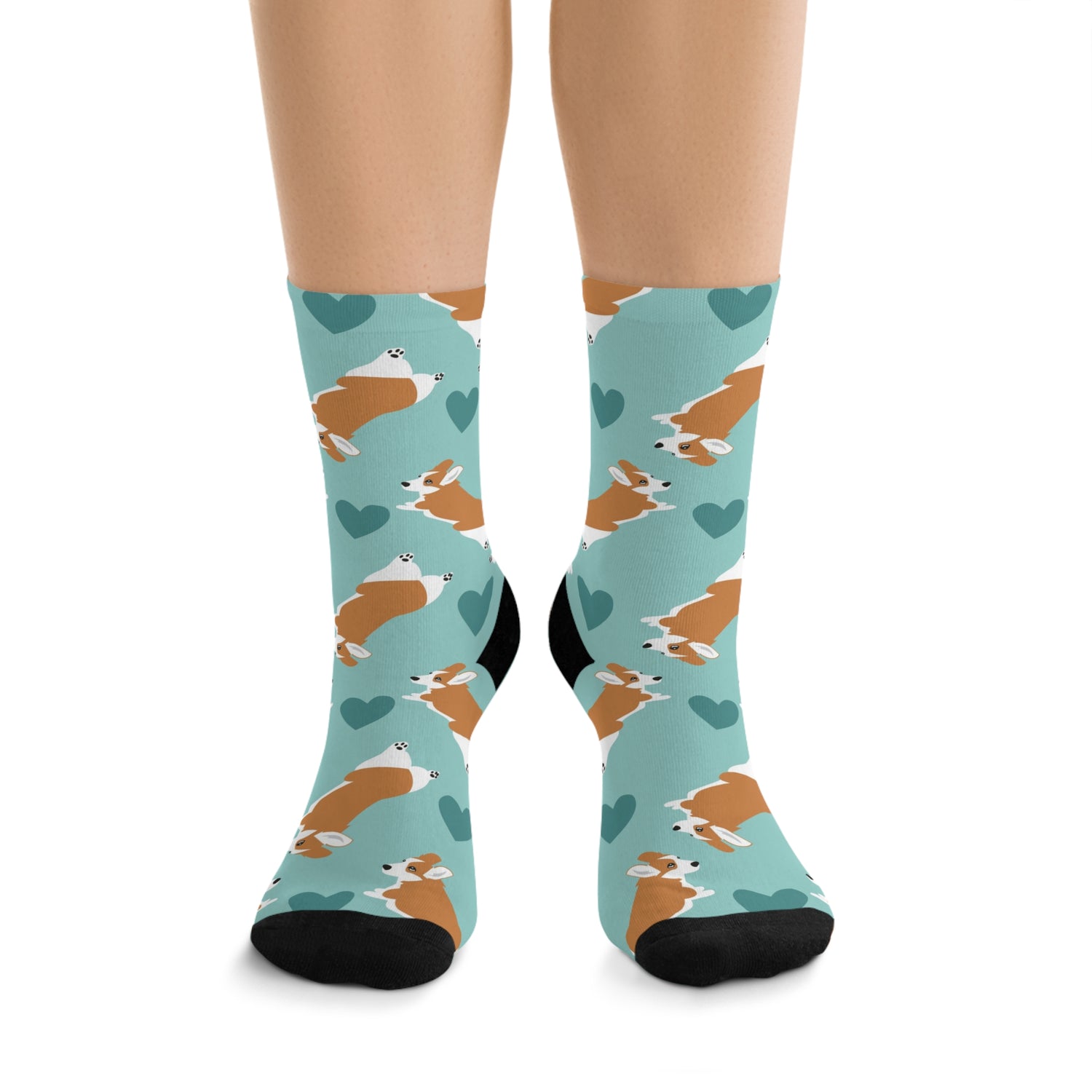 Blue Happy Corgi Socks - Dog Lover Socks