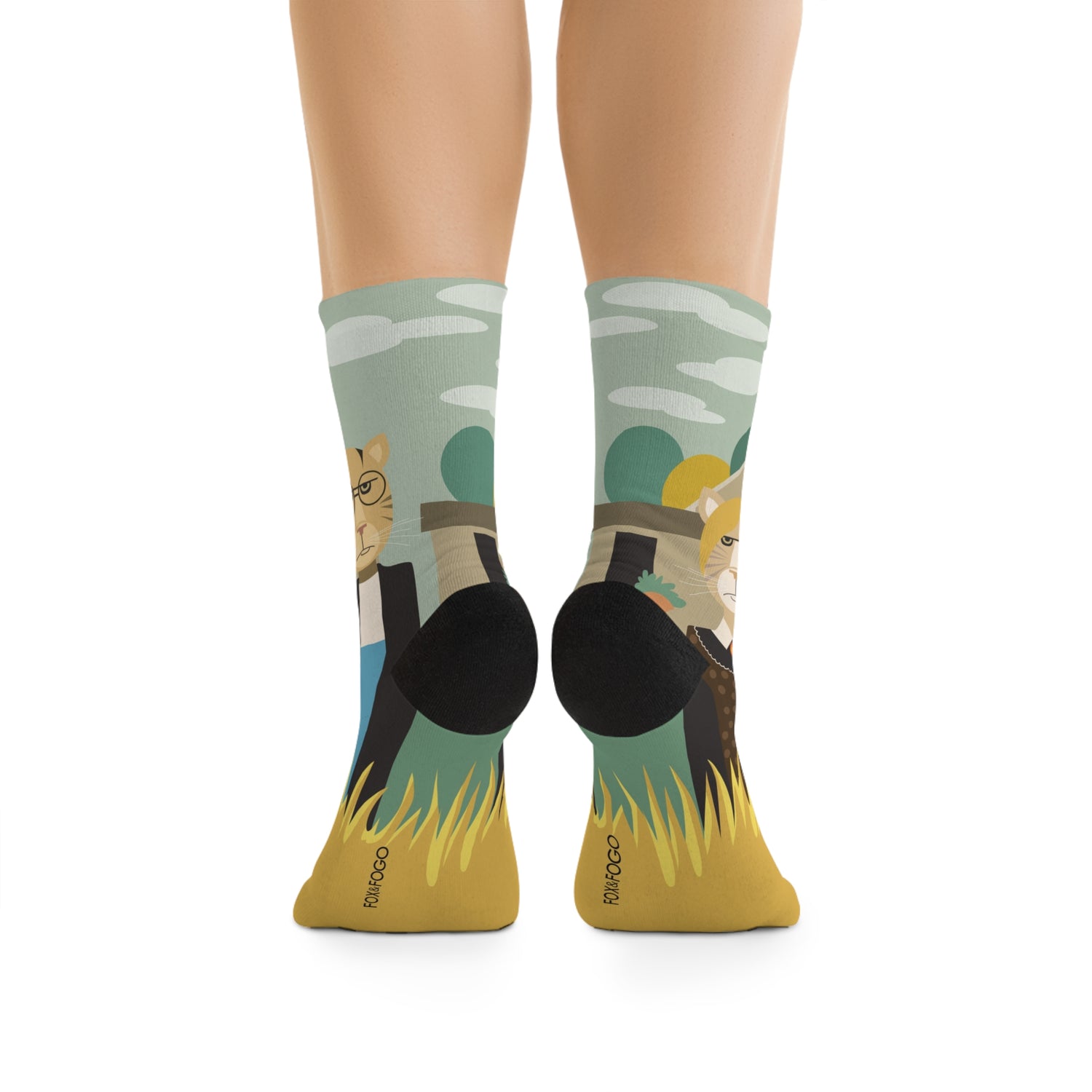 Gothic MeowMeows. American Gothic Parody Luxury Socks