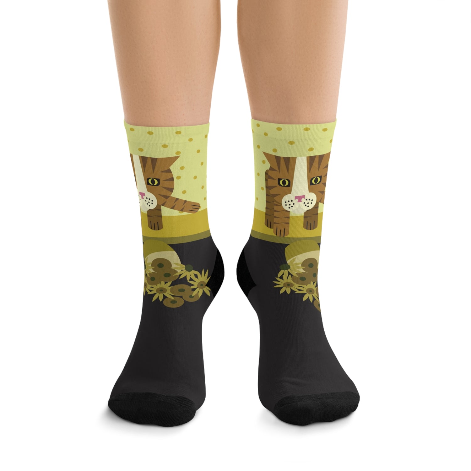 Sunflower Pushed off Counter Van Gogh parody socks